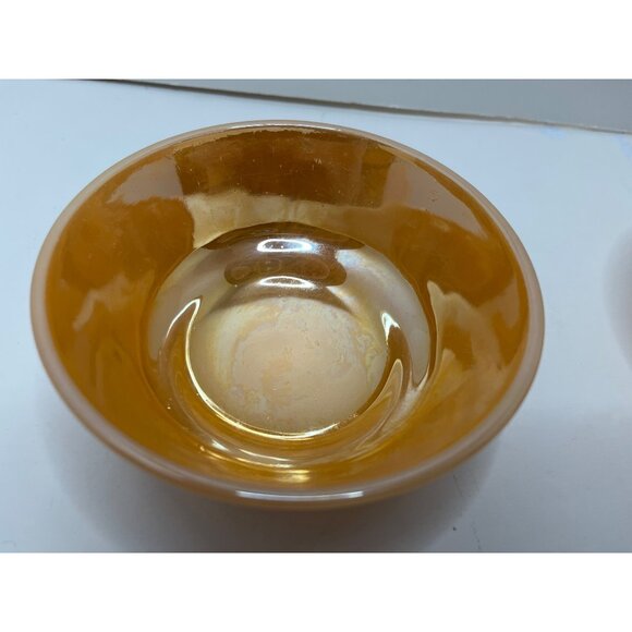 Fire king Peach Luster Kimberly Diamond 5” Bowls Set of 2 - Picture 6 of 7